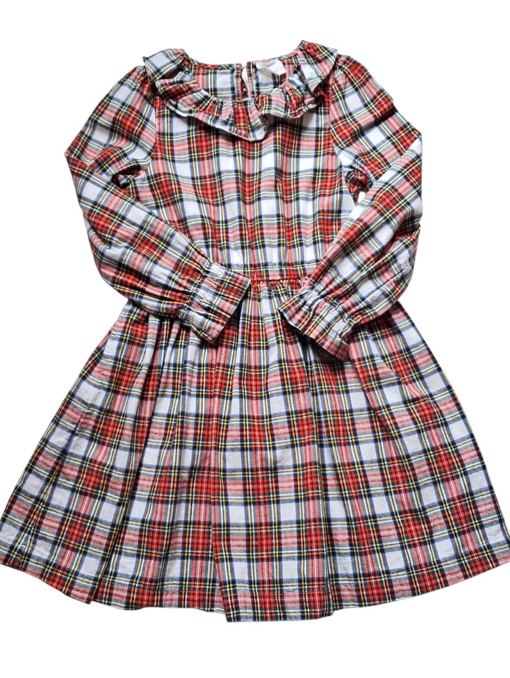 Crewcuts Red WhitePlaid Long-Sleeve Ruffle Collar Dress Girl's Size 8